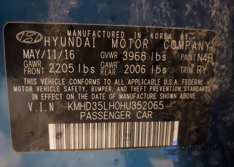 2017 Hyundai Elantra Gt из США, поврежденный, VIN KMHD35LH0HU352065